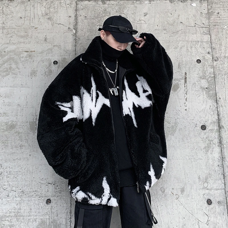 Original Gothic Flannel Jackets for Mens 2021 Spring and Winter Fashion Trends Clothing Stand Collar Coat Teens Long Streetwear