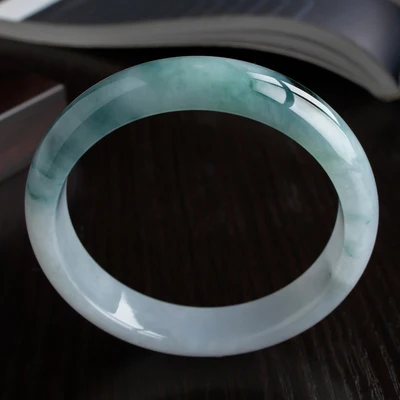 

zheru jewelry natural Burmese jadeite 54mm-64mm light blue flower bracelet elegant princess jewelry best gift