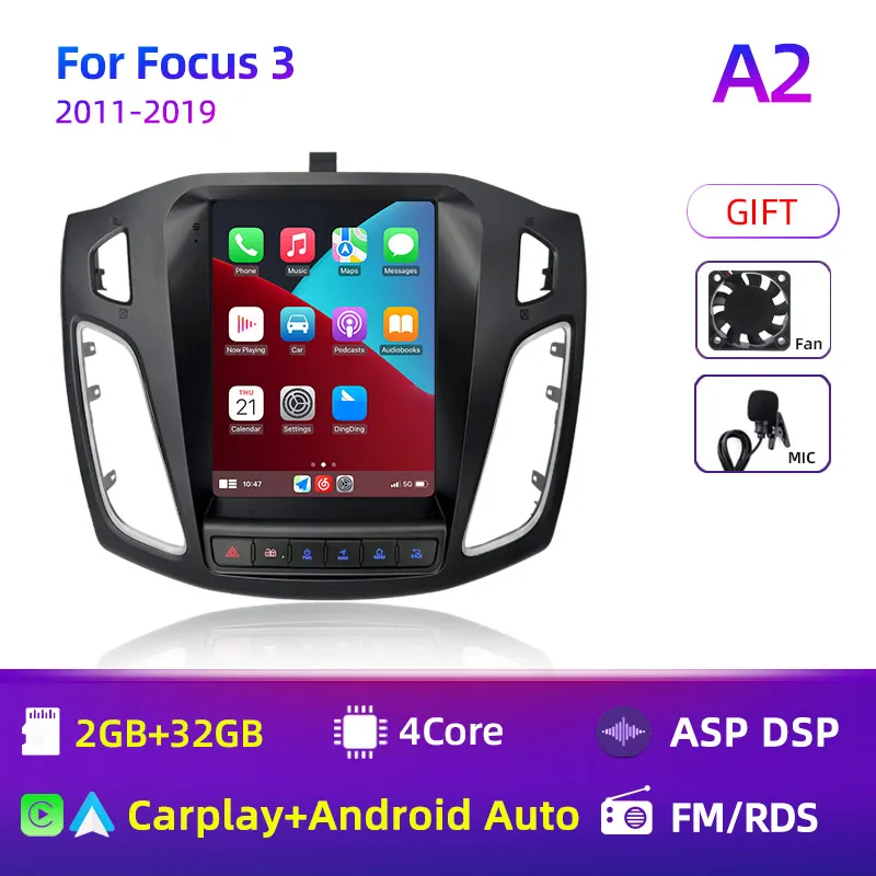 

Автомобильный радиоприемник 8 ядер 2 Din Android 12 для Ford Focus 3 Mk 3 2011 2012-2019 Мультимедийный видеоплеер 2Din Carplay Auto Stereo DVD