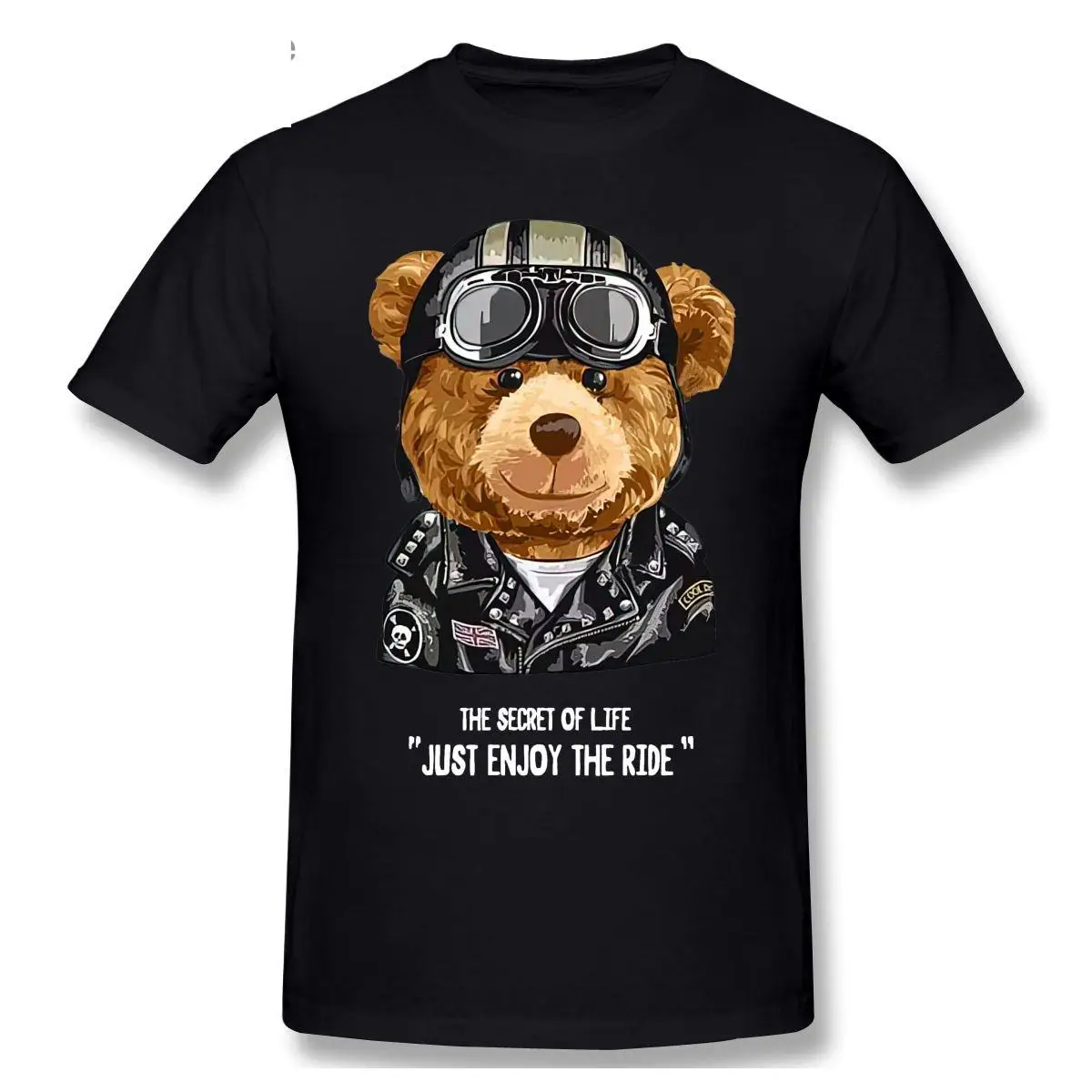 

THE SECRET OF LIFE JUST ENJOY THE RIDE Teddy Bear T shirt Harajuku T-shirt Graphics Tshirt Brands Tee Top