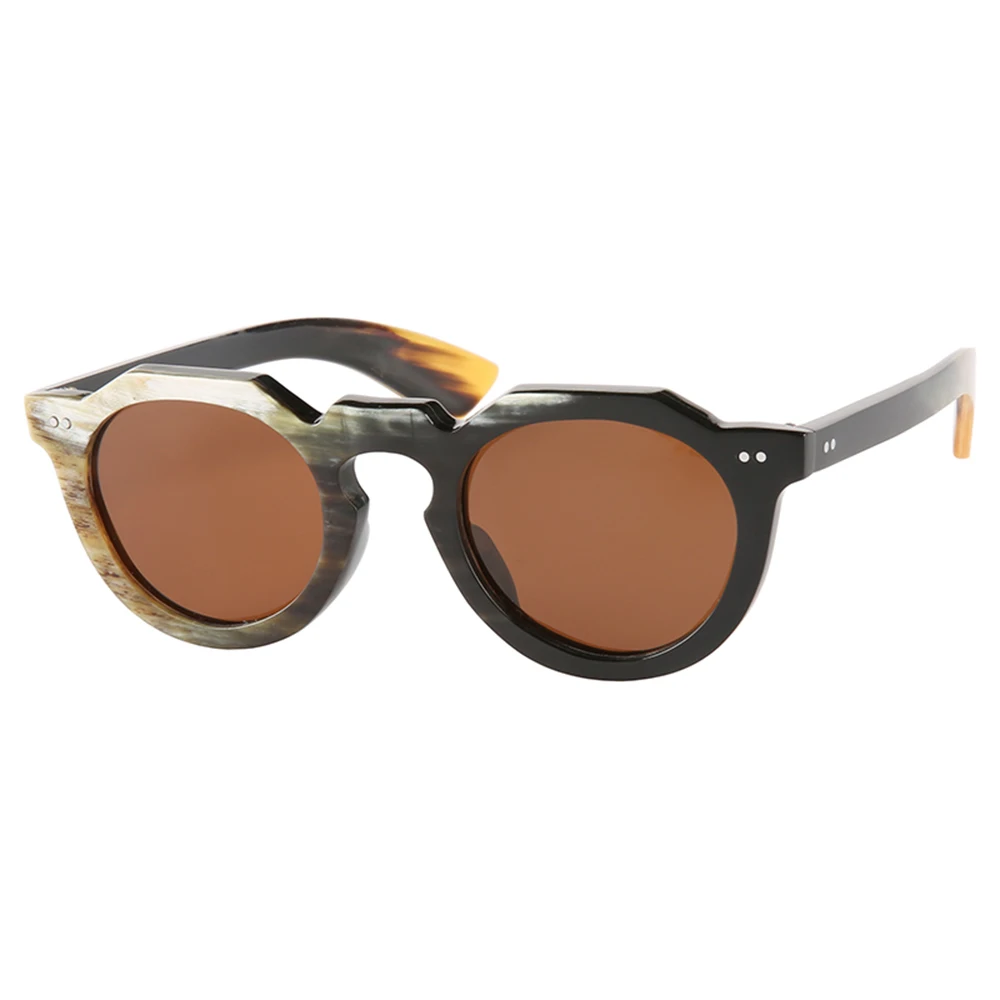 

Новинка 2023, стильные солнцезащитные очки ручной работы в стиле ретро, в полоску, из натурального гудка, для мужчин и женщин, роскошные модные...