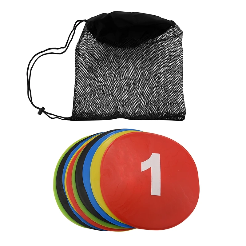 

10 Pack Numbered Spot Markers Flat Basketball Training Markers Speed Agility Training Tool For Basketball Soccer Drills