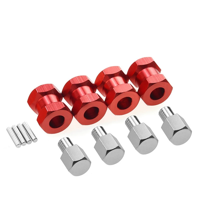 

40X RC Car Metal 12Mm Wheel Hex Hub 15Mm Extension Coupler For AXIAL SCX10 D90 CC01 F350 1/10 RC Crawler-Red