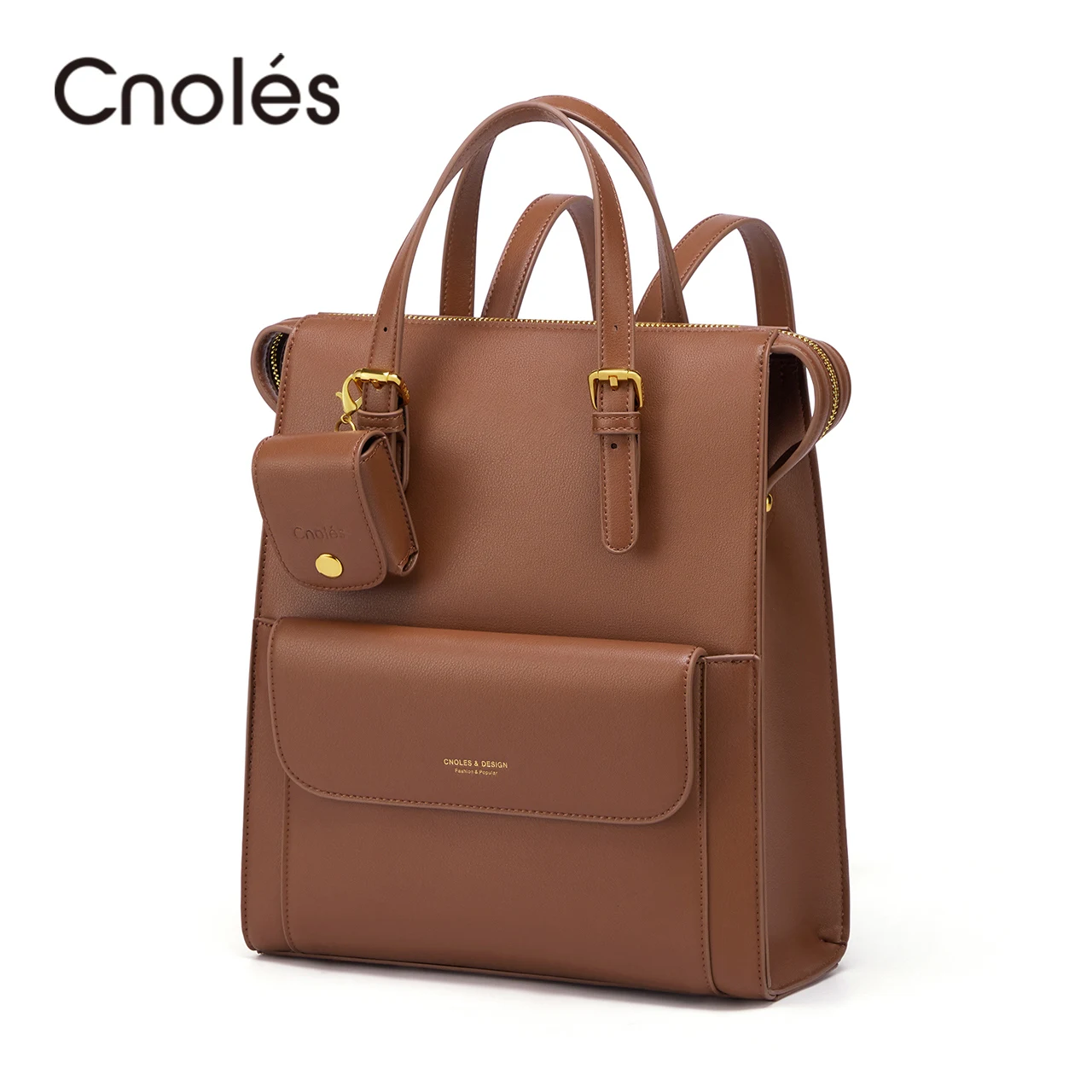 

Cnoles Women's Backpack School Bag New Cowhide Fashion Elegant Commuter Female Girls Designer Shoulder Bags Handbag