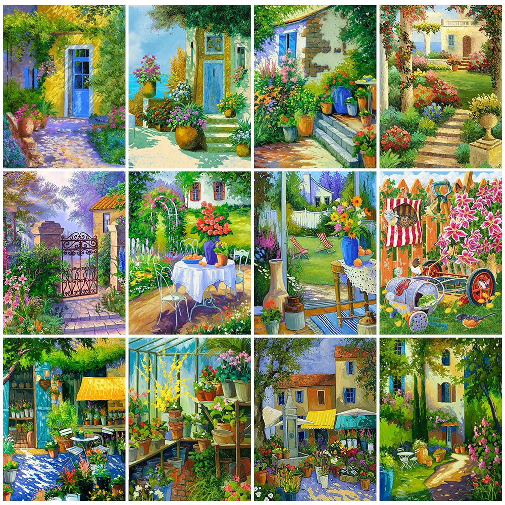 

EverShine полноразмерная алмазная живопись, сад стразы, фотография, сделай сам, дверь, живописный декор комнаты