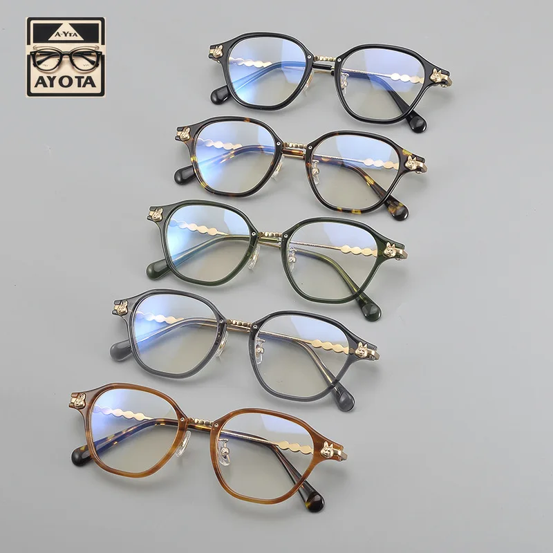 2021 многоугольная оправа для очков из чистого ацетата титана мужские