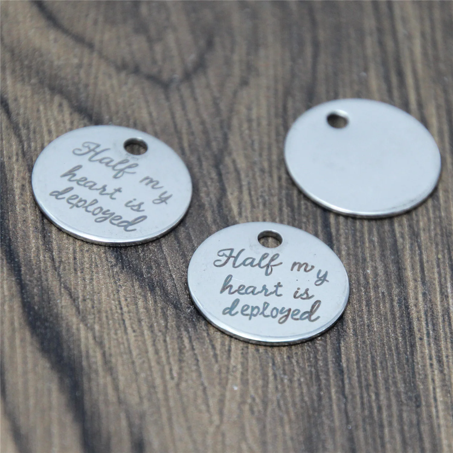 

10 шт./лот Очаровательная подвеска из нержавеющей стали с отверстием «половина моего сердца» 20 мм