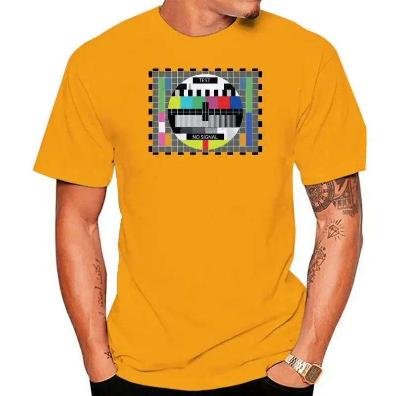 

Test Pattern Retro Vintage Television Tv New Mens White Novelty Sheldon T-Shirt Top Christmas Gifts Tee Shirt