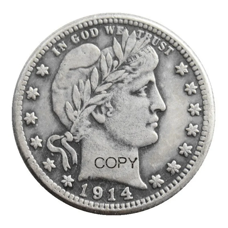 

Монеты США, 1914 P/D/S, парикмахерские, четверть доллара, розничная копия монет