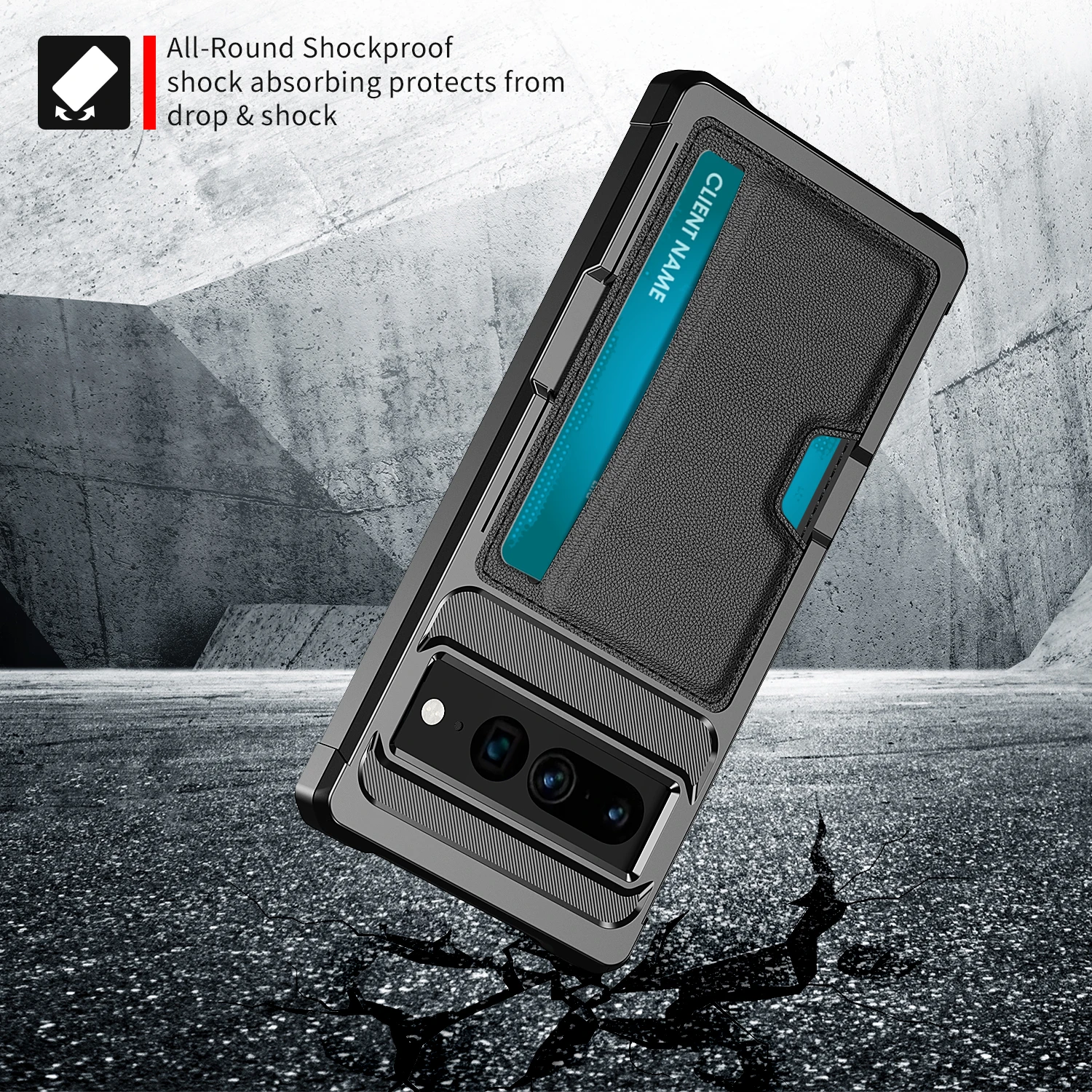 Shockproof Magnetic Card Slot Holder TPU Phone Case For Google Pixel 7 Pro Cover