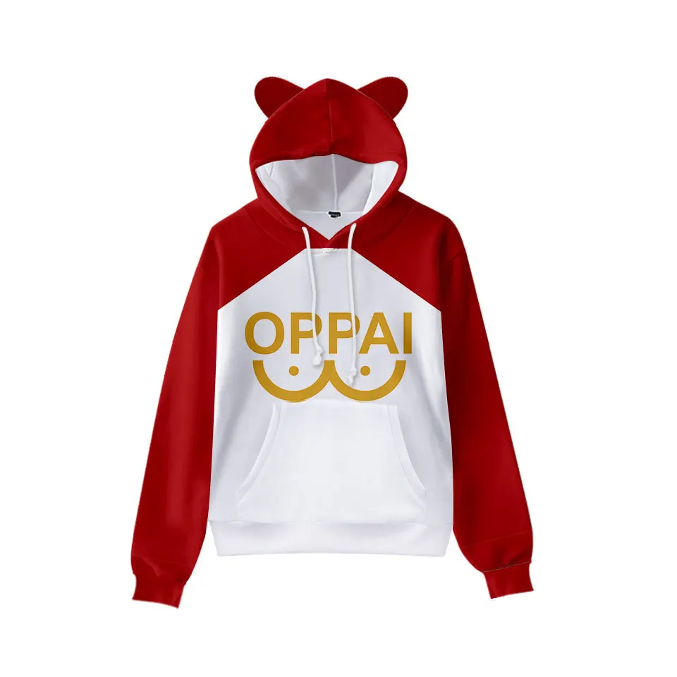 

Новое Аниме Сайтама Толстовка Oppai кошачьи уши толстовка с капюшоном худи костюм для косплея флисовая куртка и пальто Харадзюку
