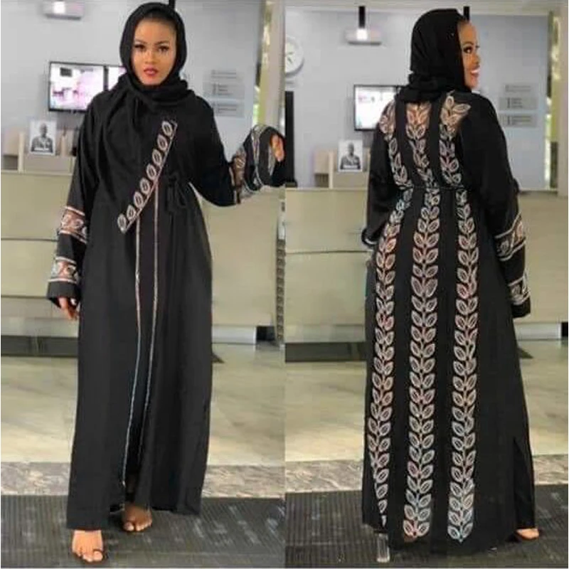 2022 Dubai Abayas For Women Caftan Marocain Muslim Modest Kimono Long Sleeve Loose Big Boubou Turkish Robe Diamond Evening Gowns
