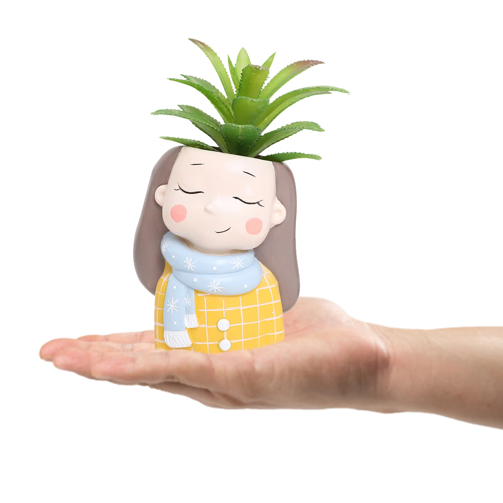 

Girl Flower Pot Head Resin Succulent Flowerpot Resin Plant Pot For Garden Home Decoration Office Desk Ornament Cute And Elegant