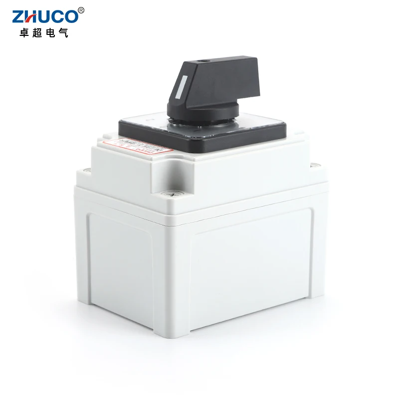 Фото Поворотный кулачковый переключатель ZHUCO SZW26/LW26-32/D202.2EF 660В 32А, 3 положения (ВКЛ-ВЫКЛ-ВКЛ), 8 винтов, с внешним корпусом №5