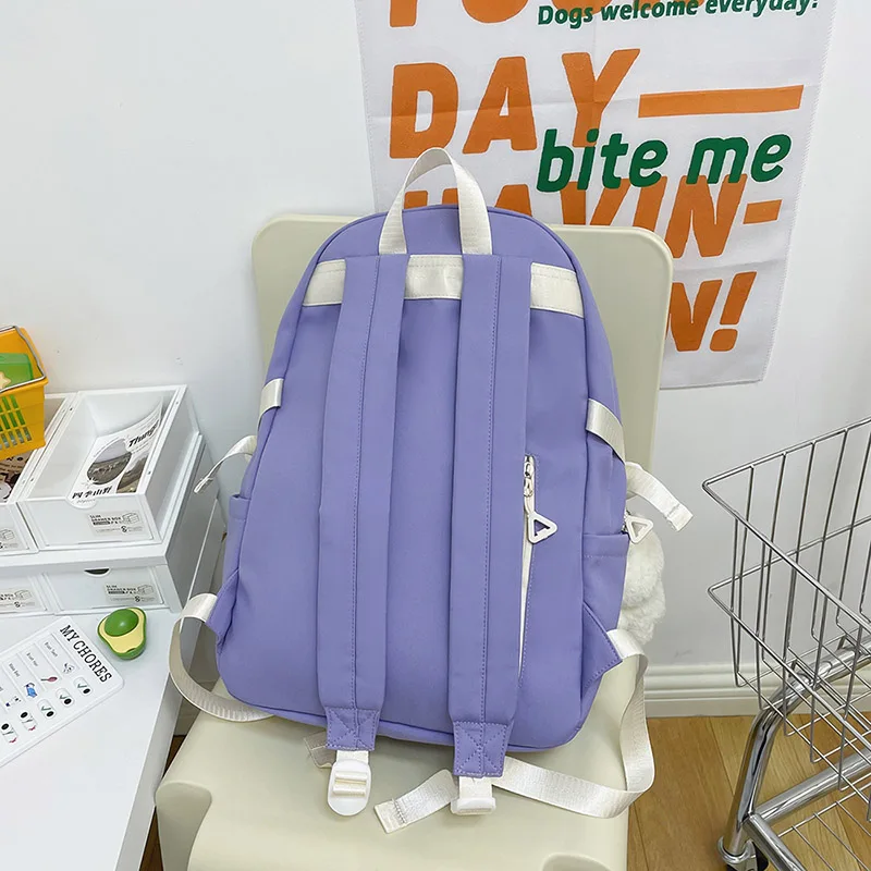 Est New Patchwork Casual Kawaii School Backpack For Teenager Girls Preppy Travel Laptop Book Schoolbag Student Bagpack Mochila