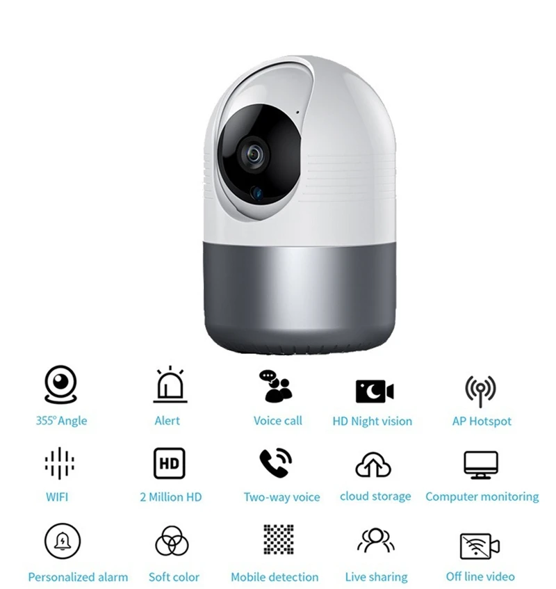 

1080P HD WiFi Camera Wireless CCTV Smart Surveillance Camcorder Automatic Tracking Infrared Night Vision Video Recorder IP Cam