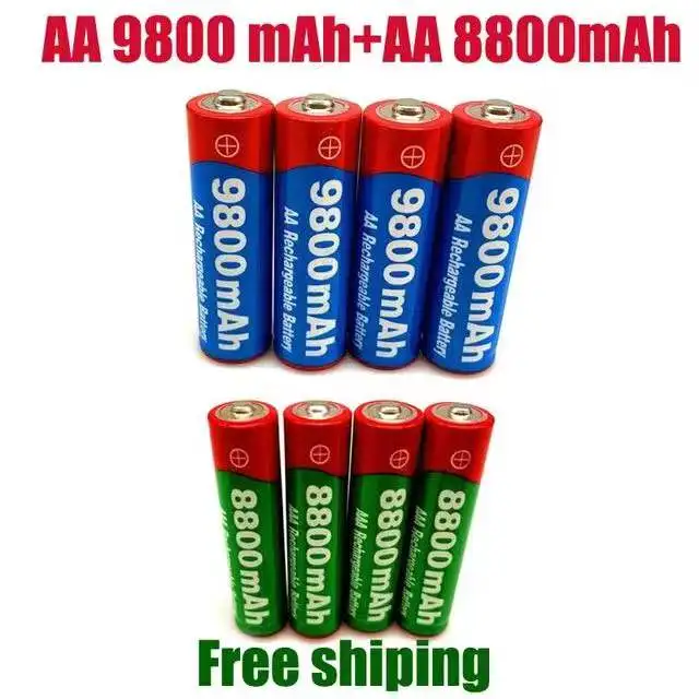 

2022 New 1.5V AA 9800 mAh+1.5V AAA 8800 mAh Alkaline1.5V Rechargeable Battery For Clock Toys Camera battery