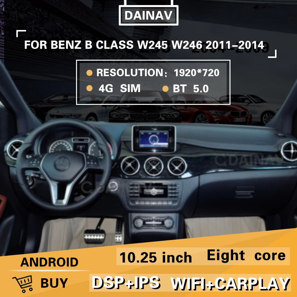 

8+256GB Android 11.0 car radio GPS Navigation For Mercedes Benz B Class W245 W246 2012-2021 multimedia player stereo