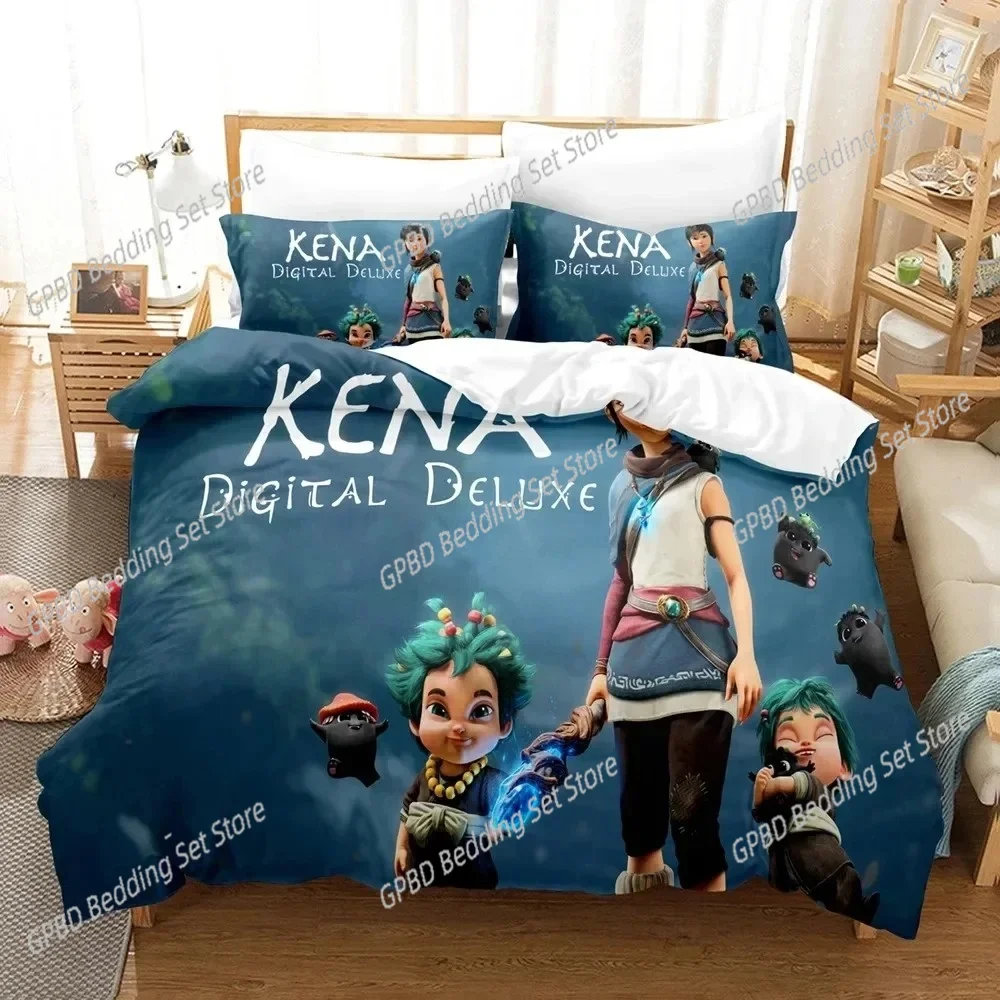 3d аниме Game Bridge Spirits Kena комплект постельного белья пододеяльник наволочка одеяло