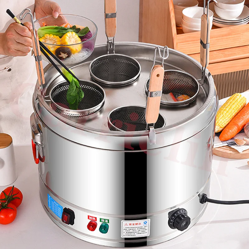 

Commercial Noodle Cooking Stove Electric Soup Bucket Soup Powder Steamed Dumpling Pot Spicy Hot Kanto Cooking Machine Table