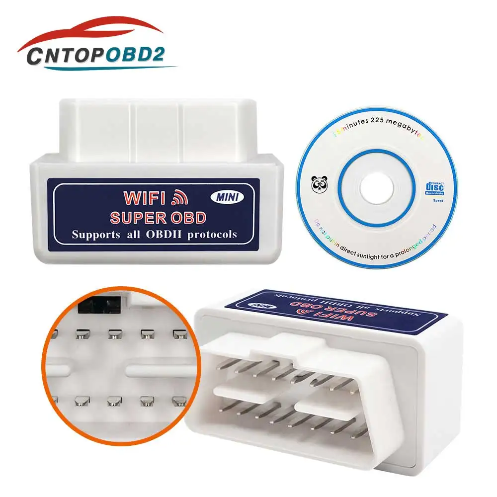 Super WIFI ELM327 1,5 OBD2 сканер ELM 327 считыватель кодов поддерживает все протоколы до 2022 автомобилей или Android/IOS ELM-327 сканер