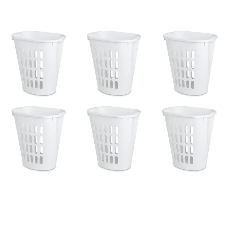 

Open Plastic Laundry Hamper, White, Set of 6