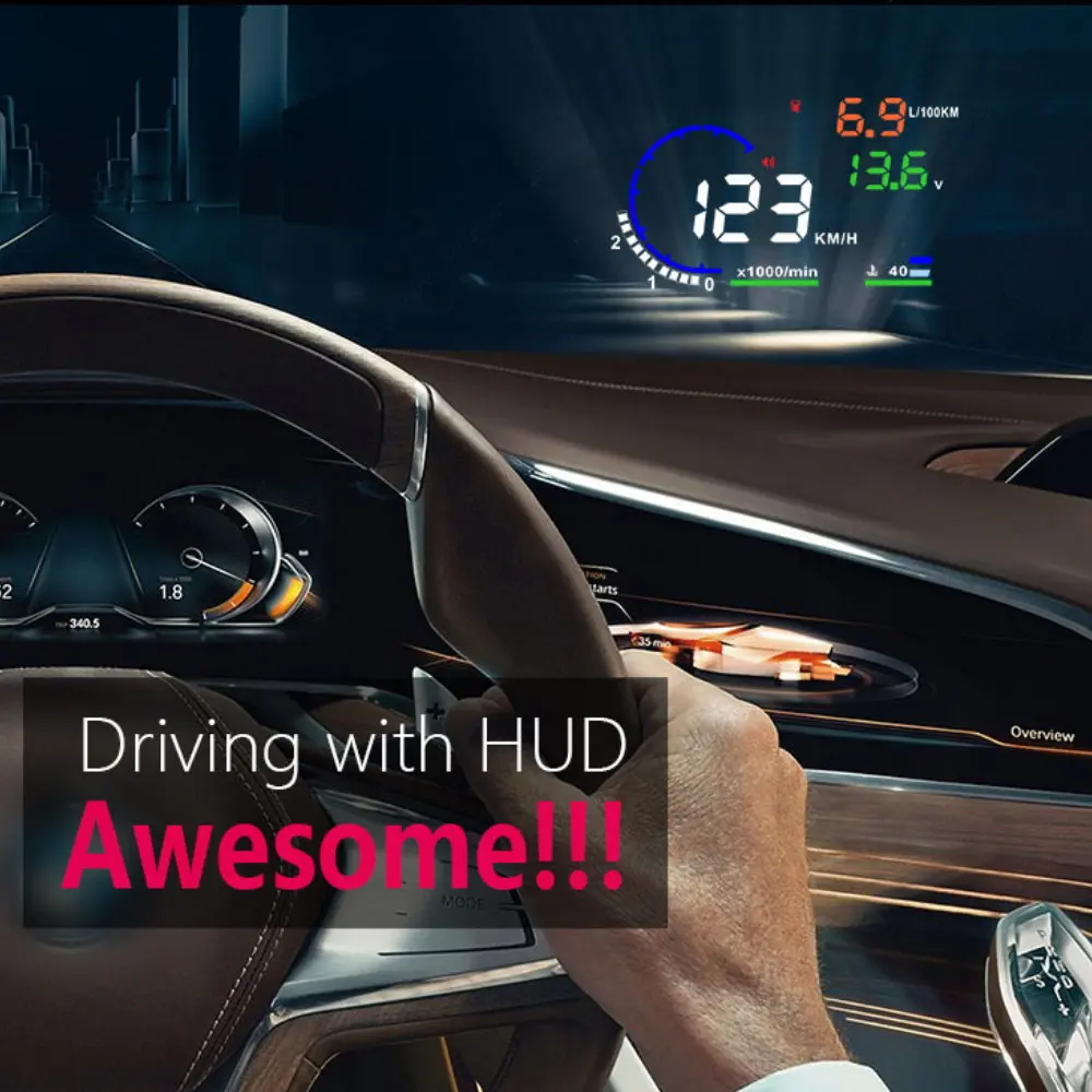 Фото Автомобильный проекционный дисплей (HUD) на лобовое стекло с LED-подсветкой для Renault Arkana LJL 2020-2026, Austral AR1 2022-2026, Espace JFC 2023-2026 №4