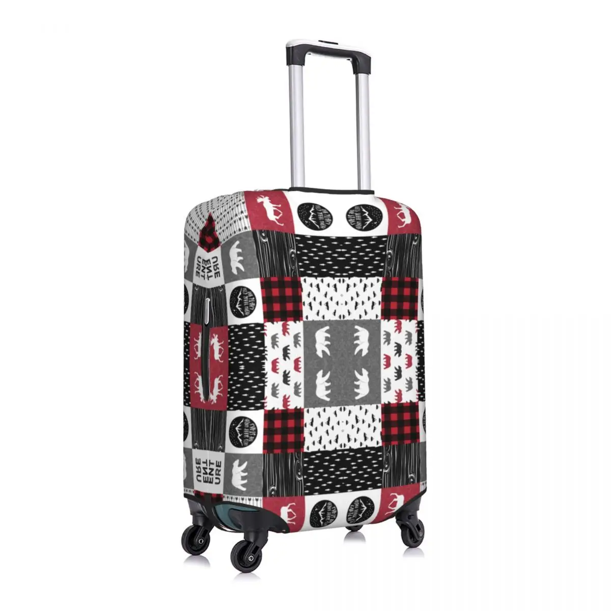 

Animal World Plaid Luggage Cover Spandex Suitcase Protector Fits 19-21 Inch