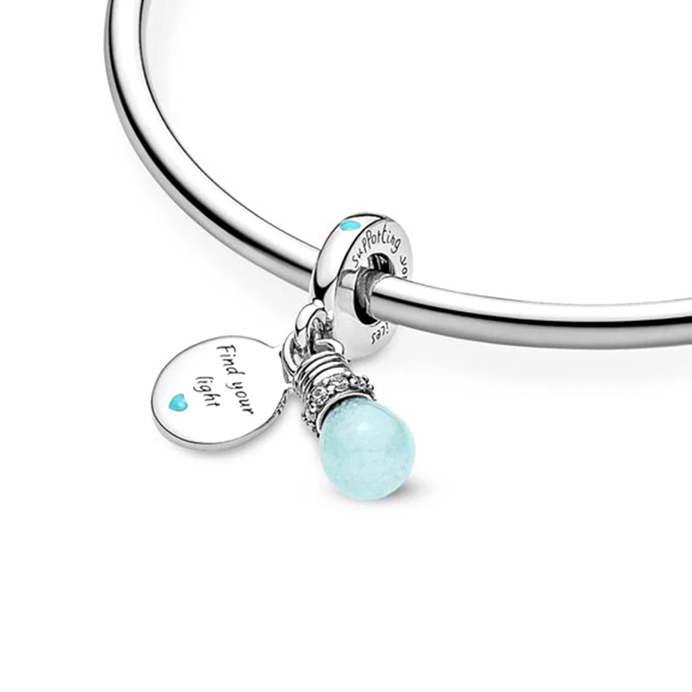 Pandora-Pendentif 2 en 1 en Argent 925 pour Femme, Ampoule Shoous Originale, Convient pour Bijoux à la Mode, Bricolage Exécutif comme Bracelets, Cadeaux Élégants