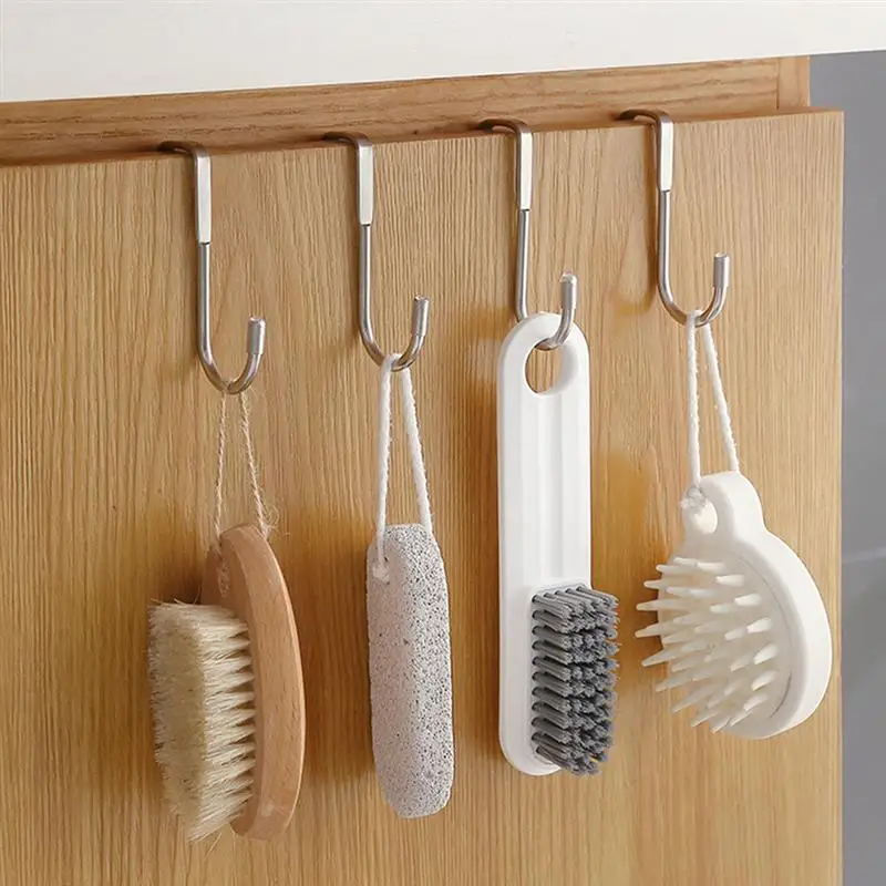 

Coat Hanger 304 Stainless Steel Door Back Hook S-Shape Kitchen Bathroom Hat Towel Coat Storage Hanger Small Hook