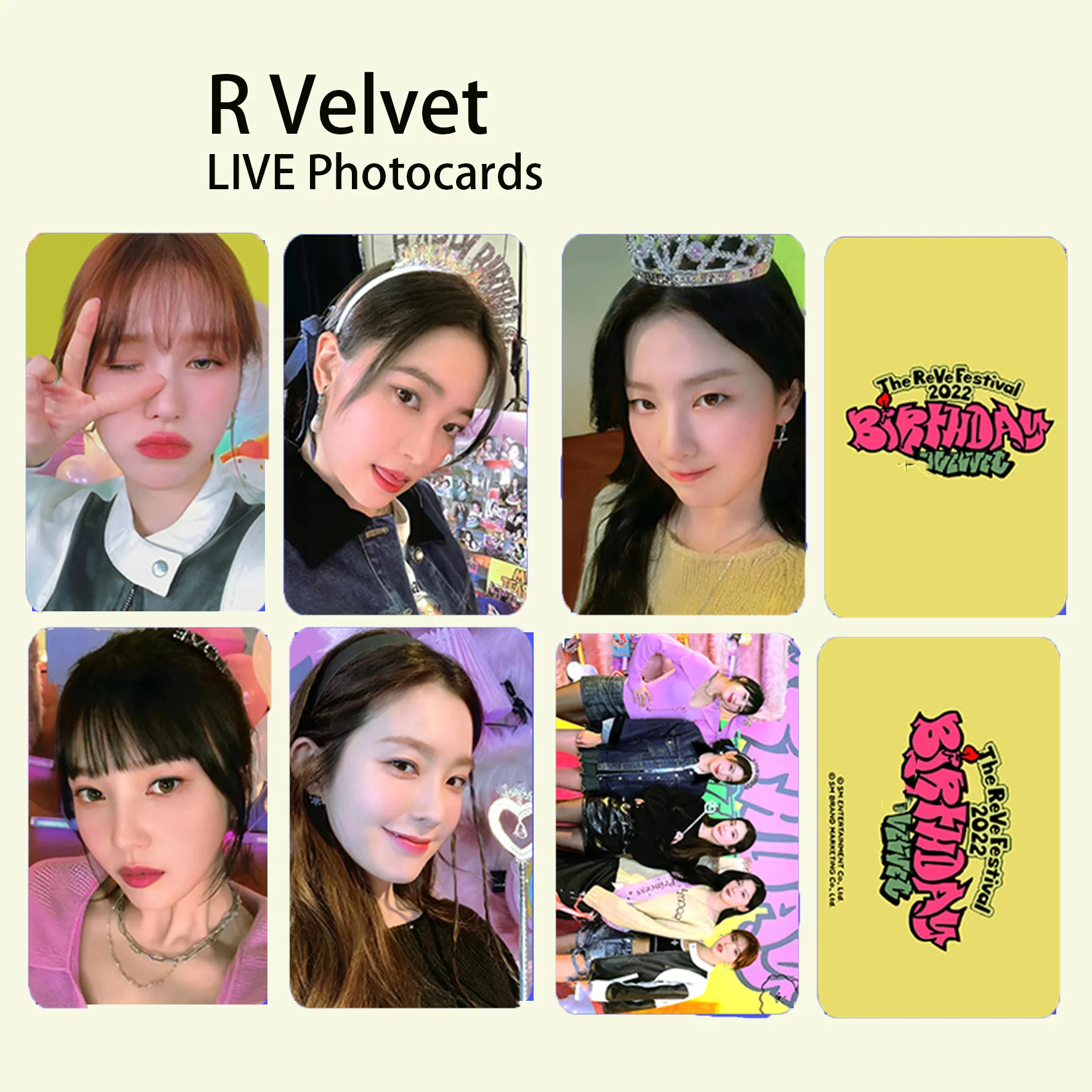 

6pcs KPOP Velvet Birthday Album Photocards Irene Seulgi Paper Card Double-Sided LOMO Cards Bae JuHyun JOY Wendy Fans Collections
