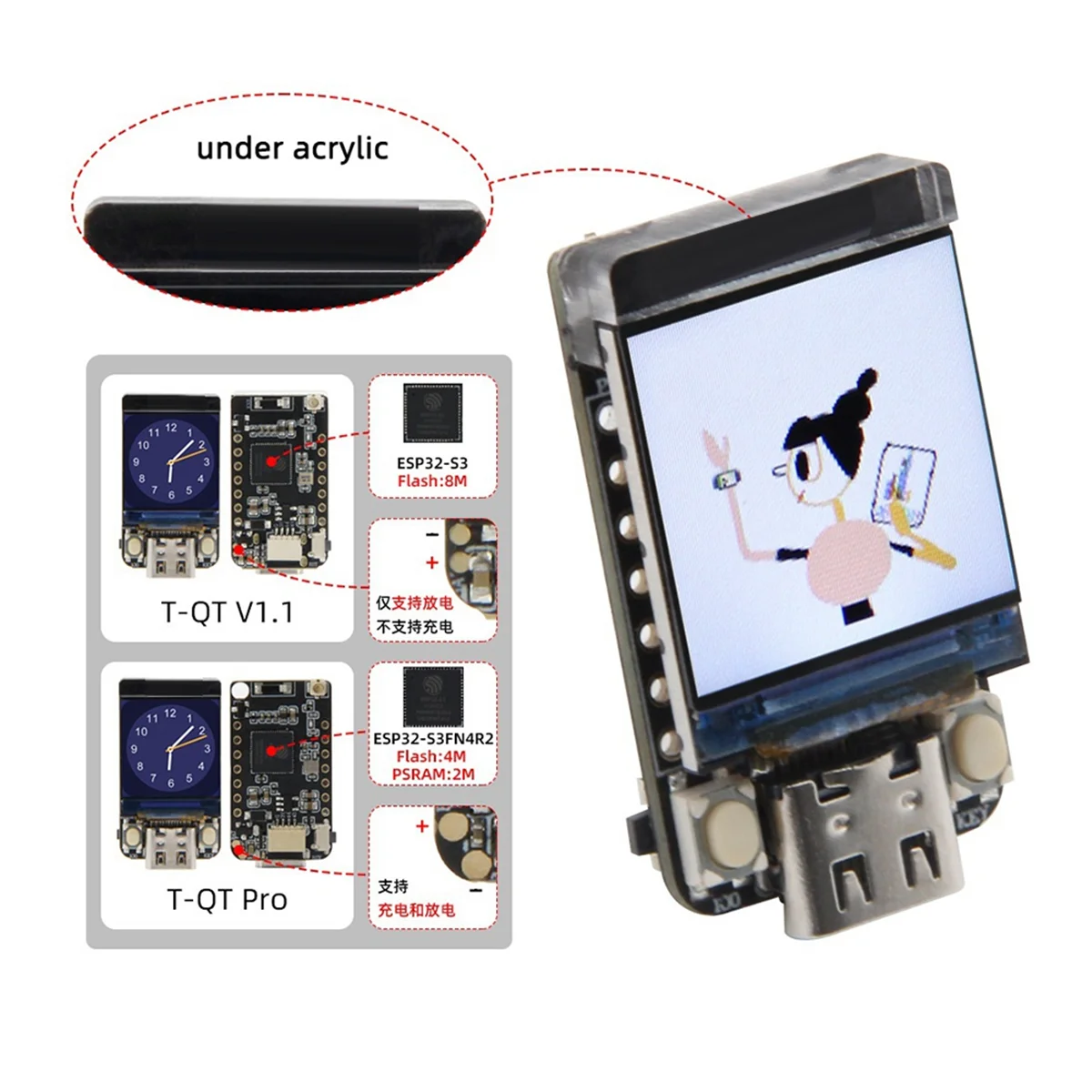 NerdMiner T-QT ESP32S3 GC9A01 0 85-дюймовый ЖК-модуль с чехлом для Nerd Miner Bitcoin Solo Lottery BTC S3FN4R2