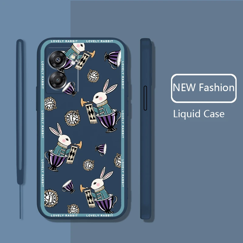 

Alice in Wonderland Disney Cute Case For OPPO Find X5 X3 Lite F21 A96 A94 A93 A77 A76 A74 A72 A57 A53S Liquid Rope Phone Cover