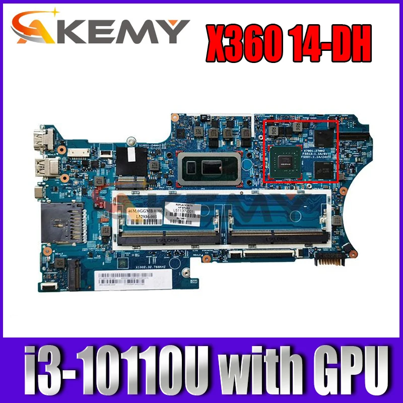 

For HP pavilion X360 14T-DH 14M-DH 14-DH 18742-1 Laptop Motherboard with/N16S-GTR-S-A2 GPU i3-10110U CPU 100% working
