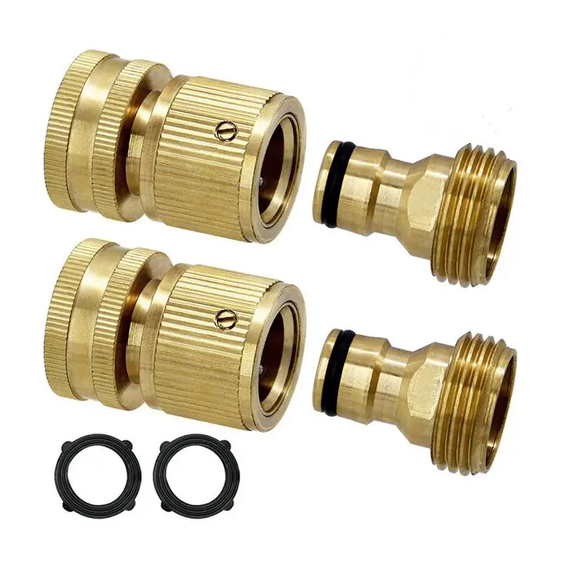 

Hose Connectors Solid Brass Hose Adapter Hose Fitting For Faucets Lawn Sprinklers Watering Devices Easy Connect No-Leakage
