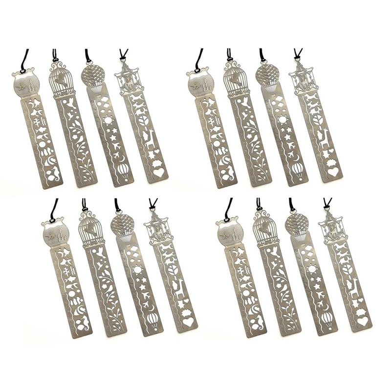 

16 шт. Мультяшные узоры металлическая запись ежедневные шаблоны для квилтинга линейки многофункциональная линейка-закладки