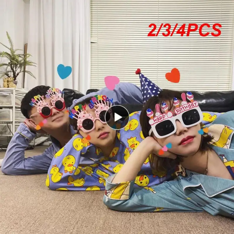 

4PCS Birthday Party Glasses Funny Candle Sunflower Rainbow Sunglasses Happy Birthday Photography Supplies Kids Adult Party Decor