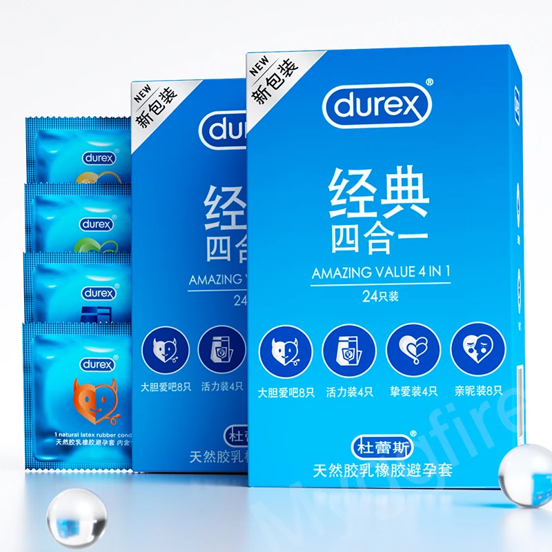 

Durex Condom Amazing 52mm 4 Types Natural Latex Extra Lubricated Condoms Penis Sleeve Adult Products For Men Sex Toys 52mm