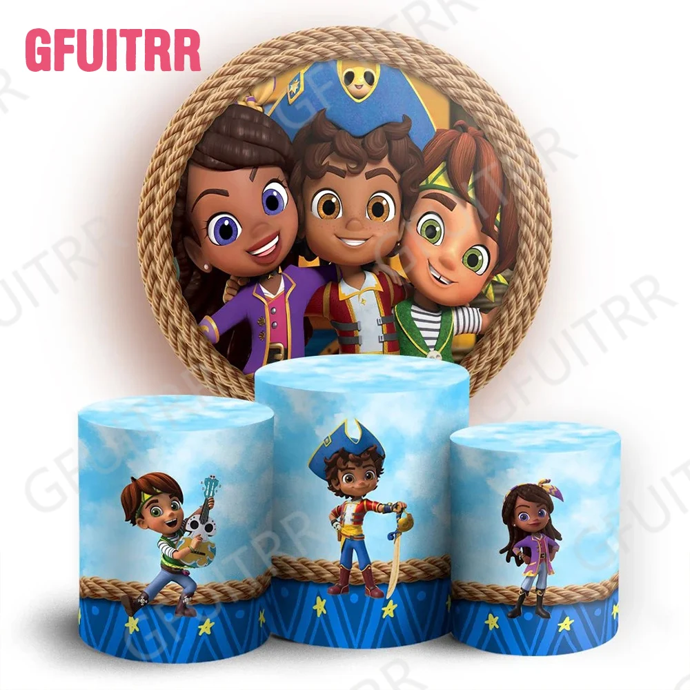 Круглый фотофон с рисунком Сантьяго морей детский фон для детского душа чехлы на