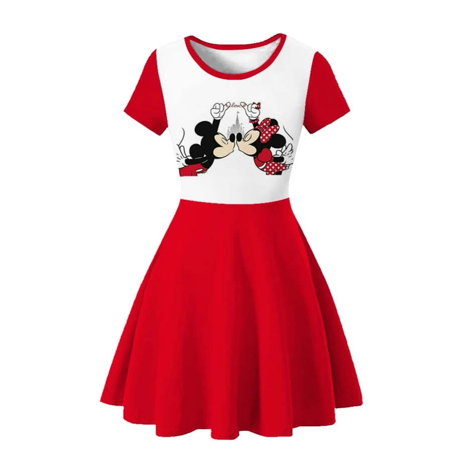 Платье принцессы с изображением Микки и Минни Маус |