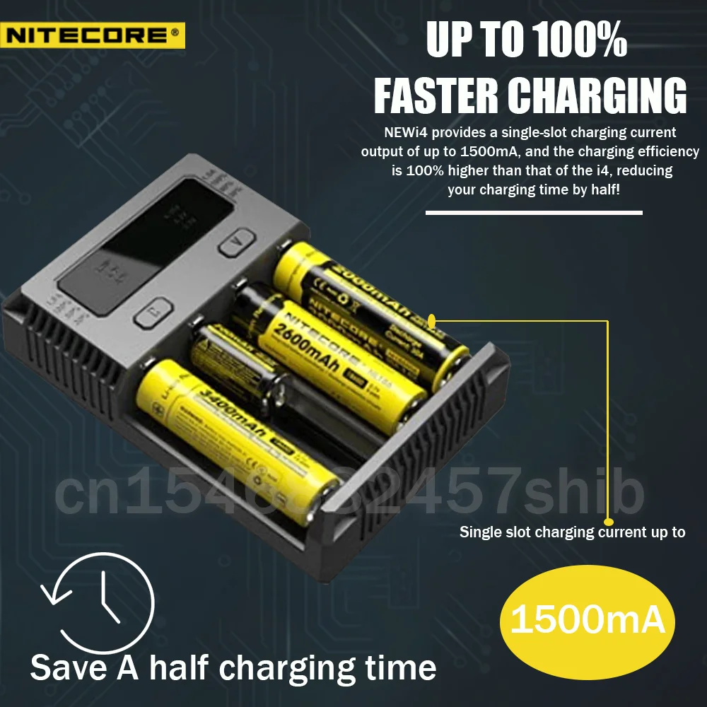 100% оригинальное зарядное устройство Nitecore I4 I2 Intelli с ЖК-дисплеем быстрое для IMR Li-Ion
