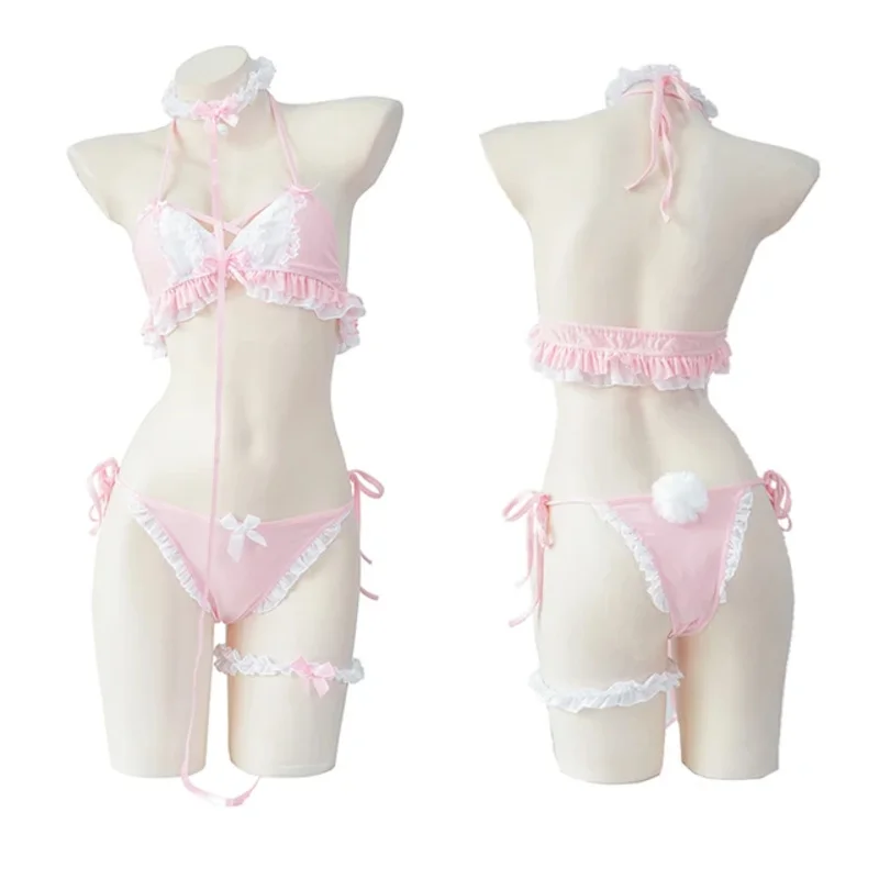 Милый купальник горничной танкини для косплея девушки с кроликом из аниме