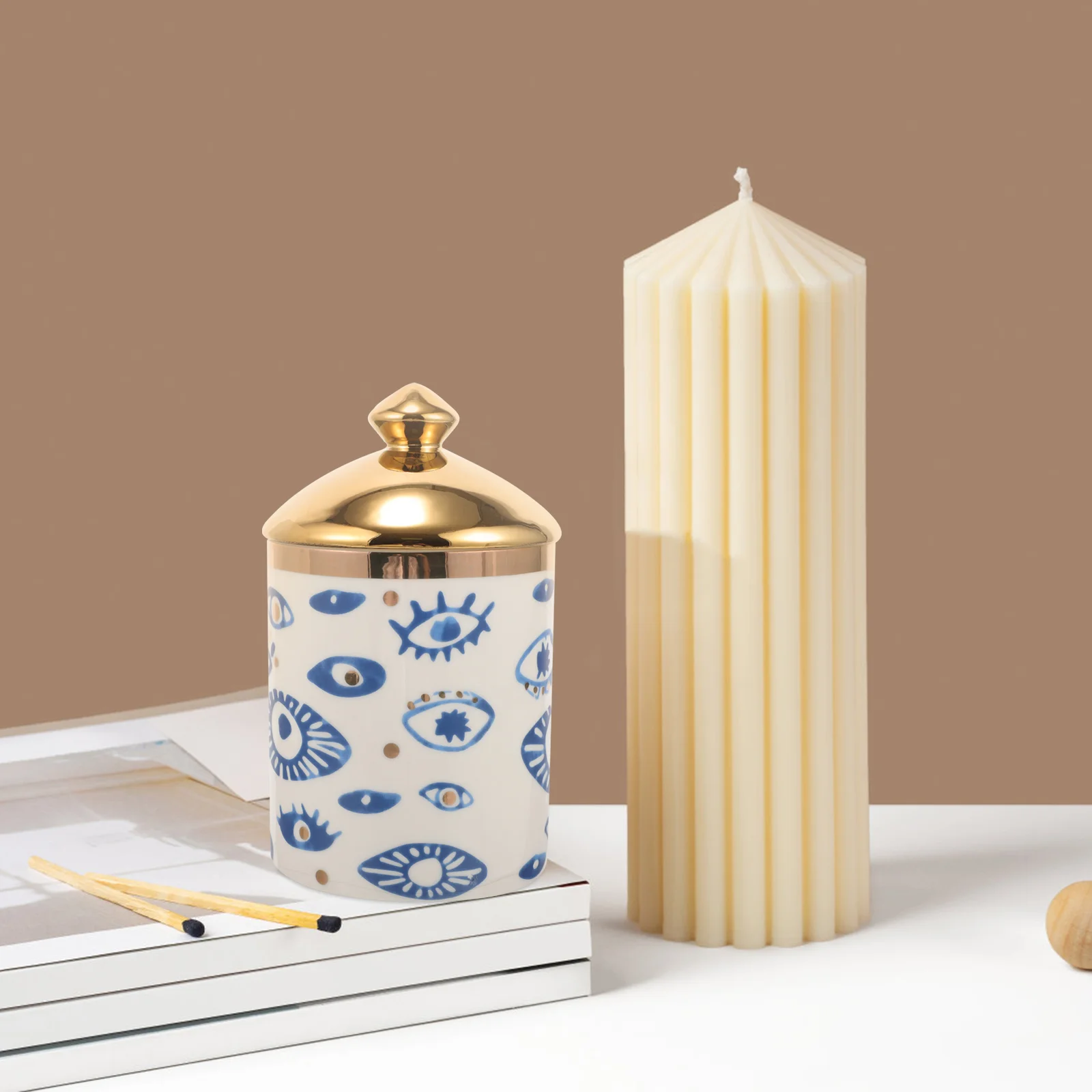 

Aromatherapy Jar Ceramic Holder Decorative Jar with Lid for Desktop