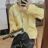 spring sweater womens cardigan knitted jacket lazy style japanese loose and thin long sleeved knitted top new korean style 2022