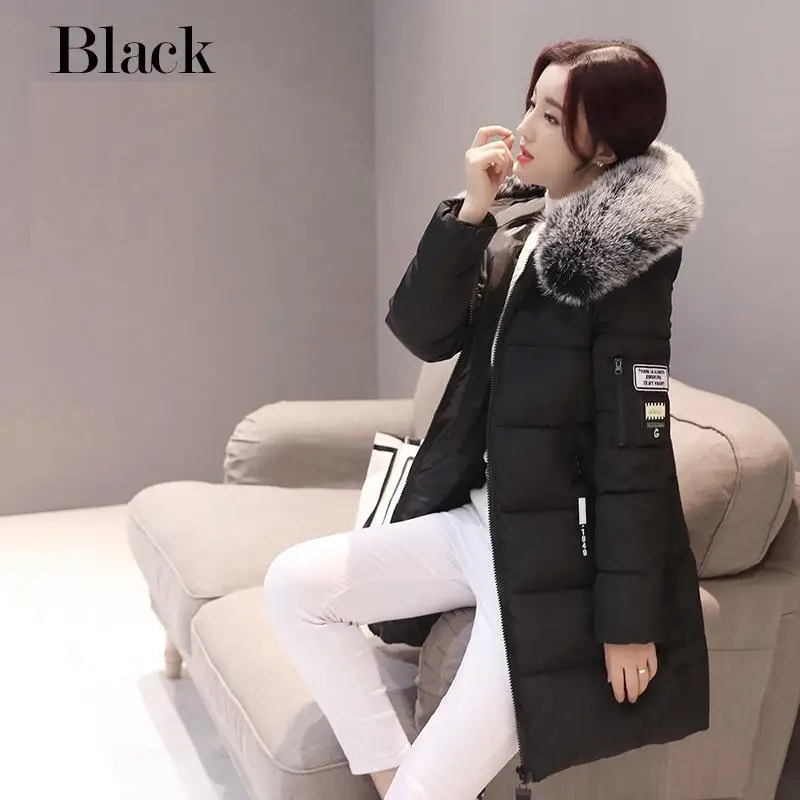 Women's Fashion Long Coat Parka Jacket Winter Warm Clothes Puffer Fur Collar Coat Abrigo Calido De Lana Para Mujer