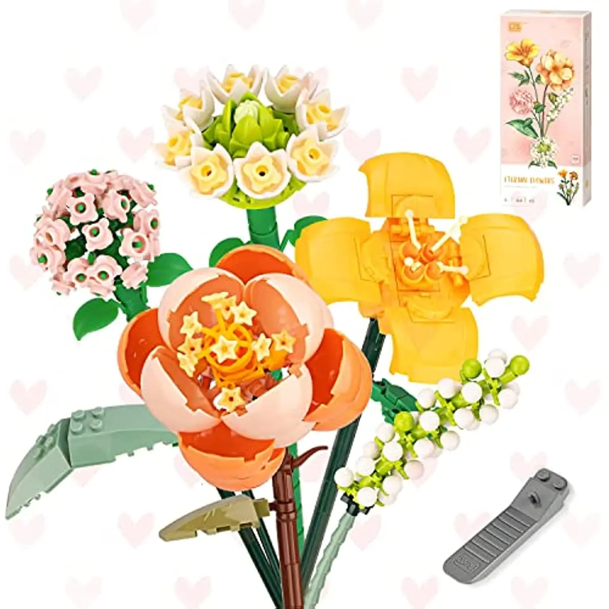 

Набор для строительства букета из искусственных цветов, кубики для растений, игрушка из ботанической коллекции для взрослых, домашний декор, подарки для девочек,