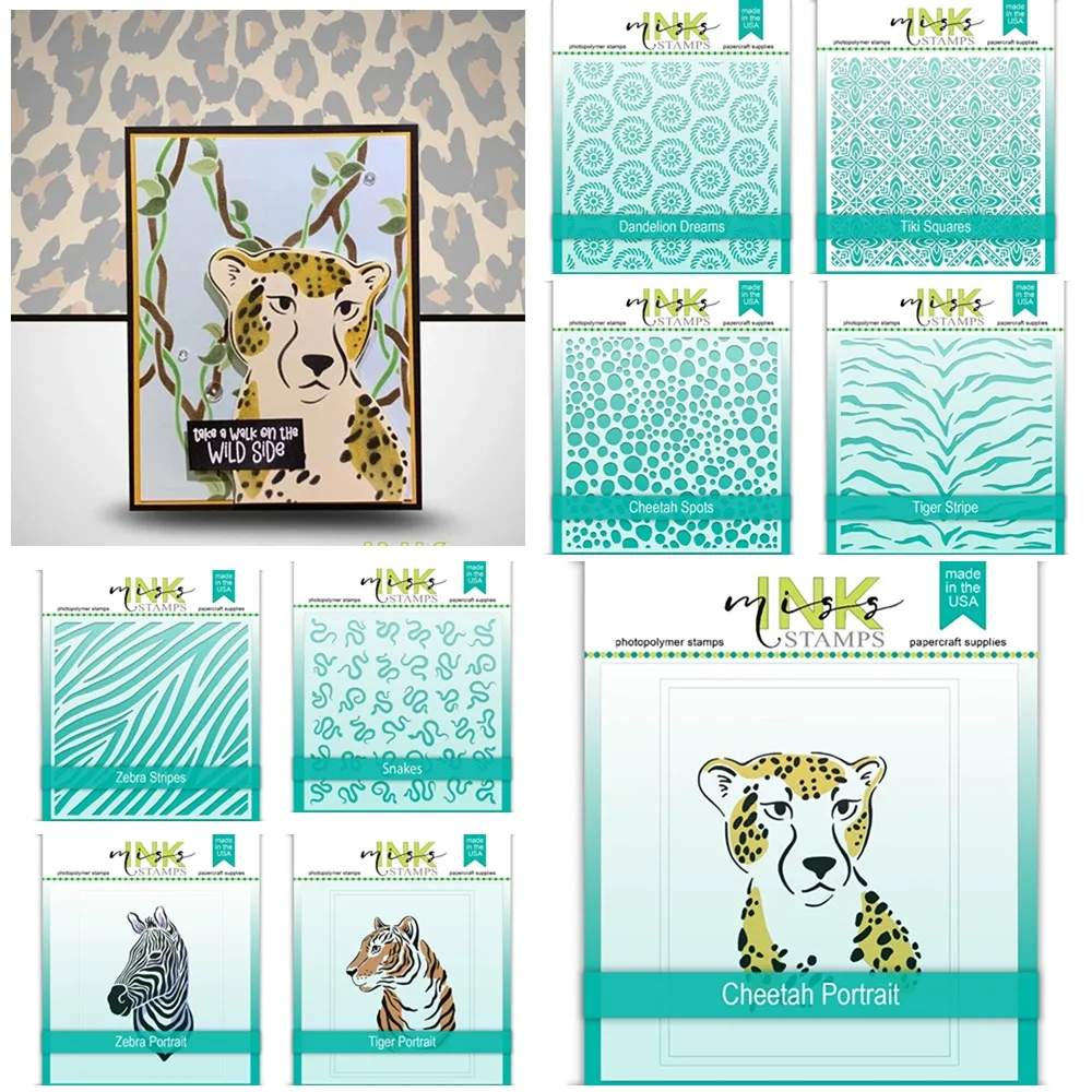 Блестящий Тигр лошадь Зебра полосы Гепард пятна трафарет украшение для