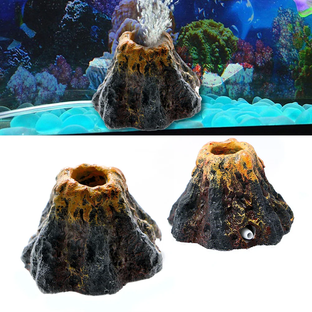 

Fish Tank Bubbler Decor Volcano Volcanic Decorations Aquarium Decoration Artificial Underwater Landscape Fake Sculpture Mini