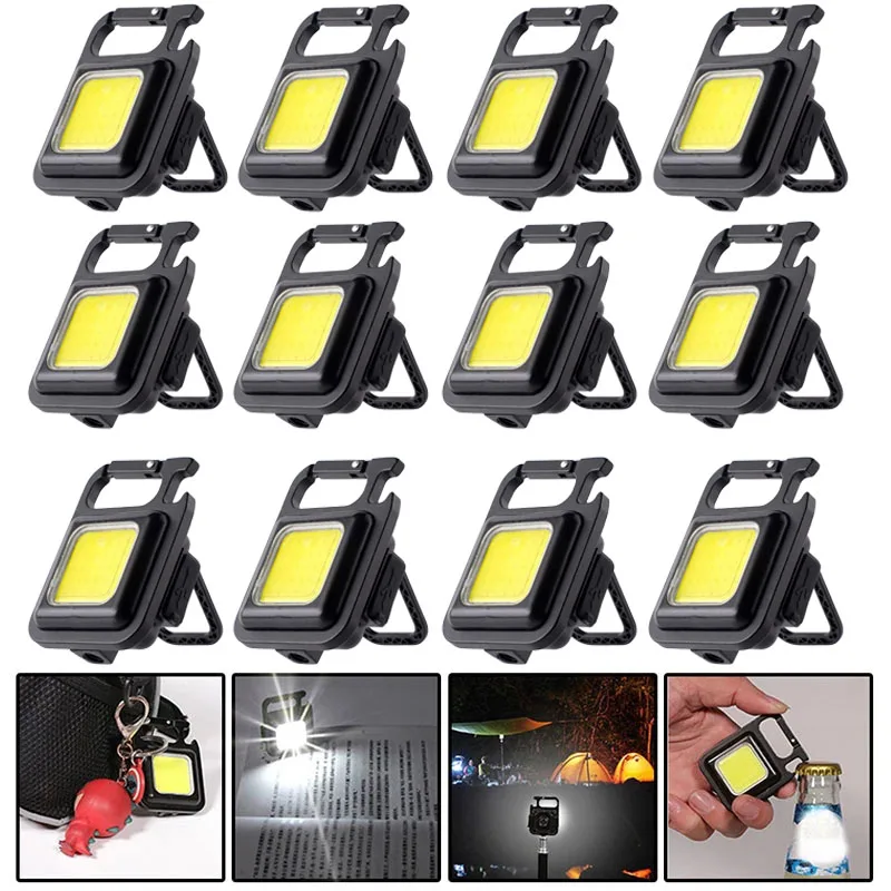 Mini portable led flashlight usb rechargeable work light 800 lumens bright keychain light small pocket lanterns for outdoor