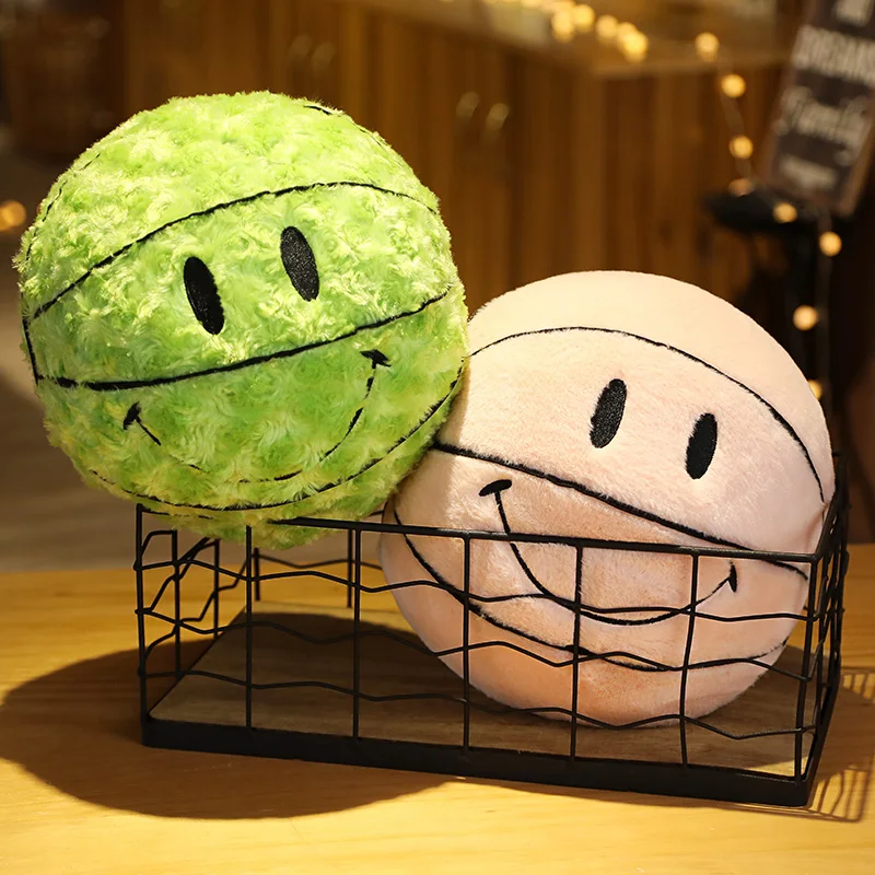 Smile Basketball Plush Toy Cute Ball Plushie Pillow Car Home Basketball Doll Smiley Ball Vent Throw Doll Creative Indoor Decor images - 6